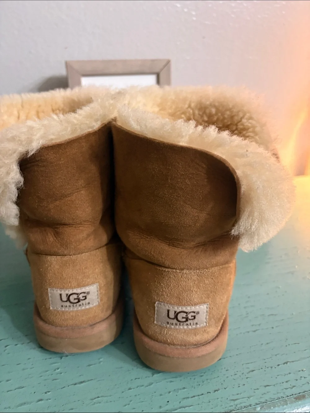 UGG Women's Chestnut Suede Shearling Cuffed Boots